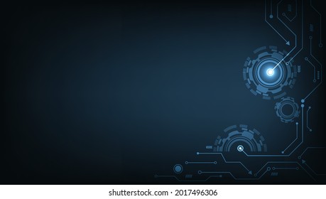 Tecnología concepto de fondo futurista digital.Fondo azul oscuro con varios elementos de tecnología Concepto de comunicación de alta tecnología espacio vacío para texto.Vector EPS 10.