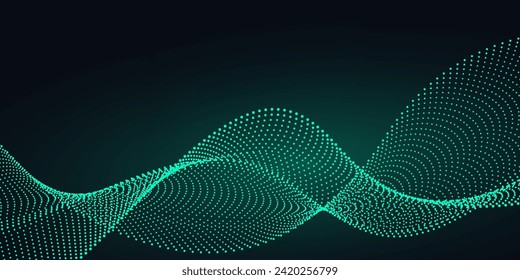 Technology digital futuristic internet network connection dark black background, green abstract cyber information communication, Ai big data science, innovation future tech line illustration vector 3d