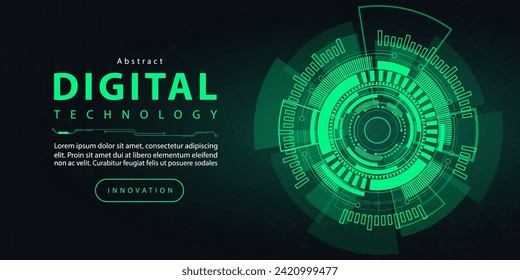 Technology digital futuristic internet network connection dark black green background, abstract cyber information communication, Ai big data science, innovation future tech line illustration vector 3d