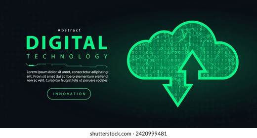 Technology digital futuristic internet network connection dark black green background, abstract cyber information communication, Ai big data science, innovation future tech line illustration vector 3d