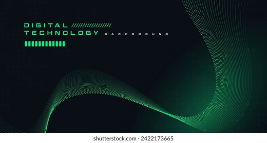 Technology digital futuristic internet network connection black green background, dark abstract cyber information communication, Ai big data science, innovation future tech line illustration vector 3d