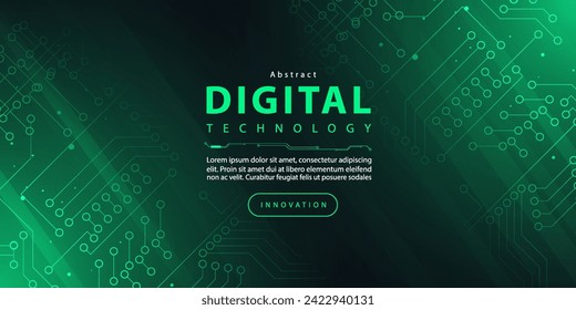 Technology digital futuristic internet network connection black green background, blue abstract cyber information communication, Ai big data science, innovation future tech line illustration vector 3d