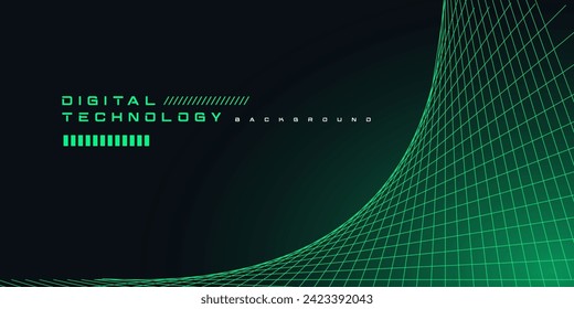 Technology digital futuristic internet network connection black green background, blue abstract cyber information communication, Ai big data science, innovation future tech line illustration vector 3d