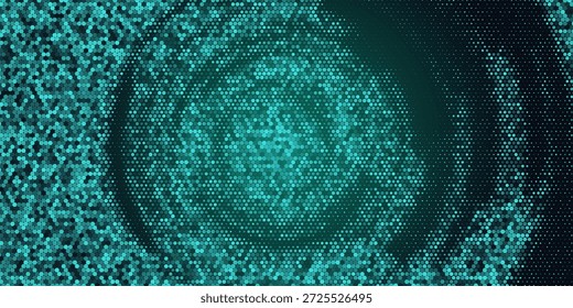Tecnología digital futurista conexión a Internet fondo negro oscuro, comunicación de información cibernética abstracta verde, ciencia de big data de IA, innovación futuro Vector de ilustración de línea tecnológica.