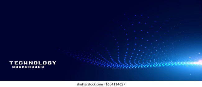 diseño de banderín de partículas de onda brillante digital