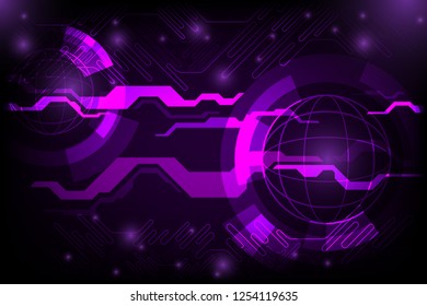 Technology digital hi-tech concept purple abstract background