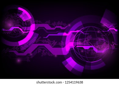Technology digital hi-tech concept purple abstract background