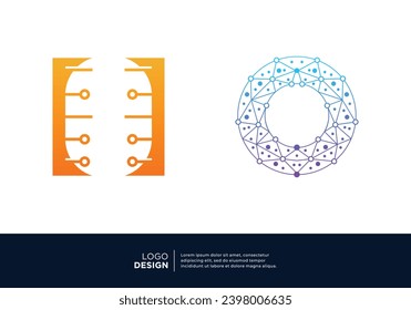 Digital Initial Number 0 Logo Design Technologie.