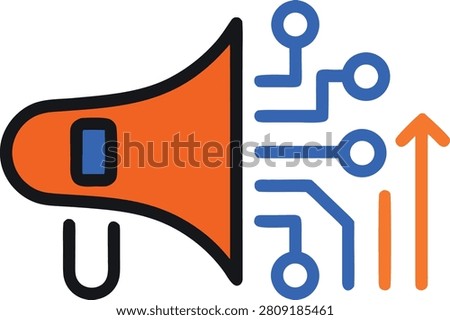 Technology and Digital Marketing Line Icon in Modern Minimal Outline Style