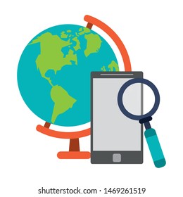 technology digital modern hardware, smartphone analysis support cartoon vector illustration graphic design