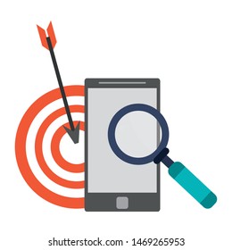 technology digital modern hardware, smartphone analysis support cartoon vector illustration graphic design