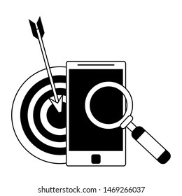 technology digital modern hardware, smartphone analysis support cartoon vector illustration graphic design