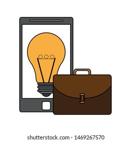 technology digital modern hardware, smartphone working in idea cartoon vector illustration graphic design