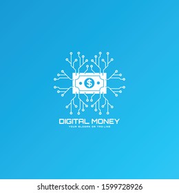technology digital money logo vector template