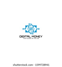 technology digital money logo vector template