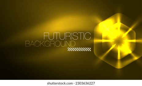 Technology Digital Neon Abstract Background, Abstract Hexagons, Digital Cyberspace, Modern Hi-tech, Science, Futuristic Techno Design Template