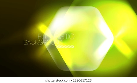 Technology Digital Neon Abstract Background, Abstract Hexagons, Digital Cyberspace, Modern Hi-tech, Science, Futuristic Techno Design Template