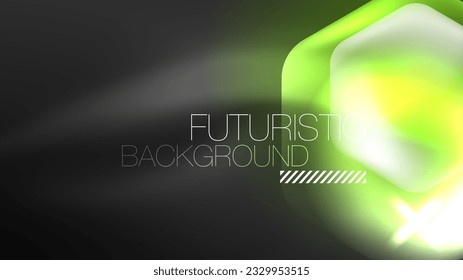 Technology Digital Neon Abstract Background, Abstract Hexagons, Digital Cyberspace, Modern Hi-tech, Science, Futuristic Techno Design Template