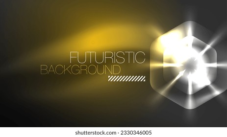Technology Digital Neon Abstract Background, Abstract Hexagons, Digital Cyberspace, Modern Hi-tech, Science, Futuristic Techno Design Template