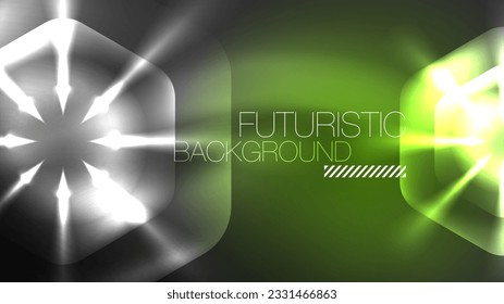Technology Digital Neon Abstract Background, Abstract Hexagons, Digital Cyberspace, Modern Hi-tech, Science, Futuristic Techno Design Template