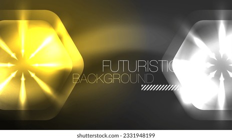 Technology Digital Neon Abstract Background, Abstract Hexagons, Digital Cyberspace, Modern Hi-tech, Science, Futuristic Techno Design Template