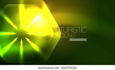 Technology Digital Neon Abstract Background, Abstract Hexagons, Digital Cyberspace, Modern Hi-tech, Science, Futuristic Techno Design Template