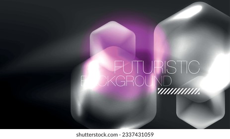 Tecnología Digital Neon Resumen Fondo, Resumen Hexagons, Ciberespacio Digital, Alta Tecnología Moderna, Ciencia, Plantilla de Diseño Tecnológico Futurista