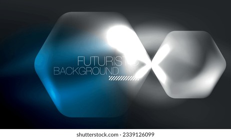 Technology Digital Neon Abstract Background, Abstract Hexagons, Digital Cyberspace, Modern Hi-tech, Science, Futuristic Techno Design Template