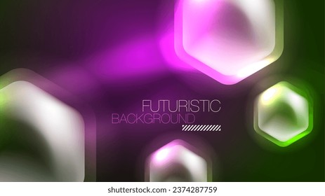 Tecnología Digital Neon Resumen Fondo, Resumen Hexagons, Ciberespacio Digital, Alta Tecnología Moderna, Ciencia, Plantilla de Diseño Tecnológico Futurista