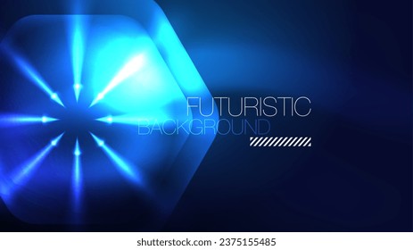 Technology Digital Neon Abstract Background, Abstract Hexagons, Digital Cyberspace, Modern Hi-tech, Science, Futuristic Techno Design Template