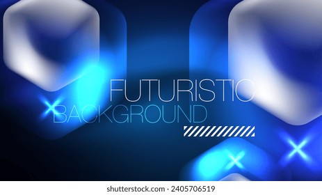 Technology Digital Neon Abstract Background, Abstract Hexagons, Digital Cyberspace, Modern Hi-tech, Science, Futuristic Techno Design Template