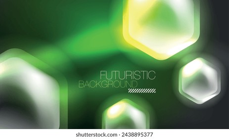 Tecnología Digital Neón Abstracto Fondo, Hexagones Abstractos, Ciberespacio Digital, Moderna Alta Tecnología, Ciencia, Futurista Techno Plantilla De Diseño