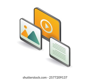 Technology digital product data concept illustration