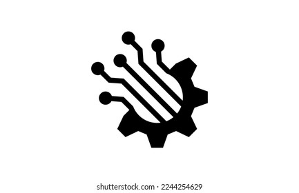 Technology digital system, Data analytic vector icon illustration isolated