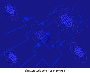 Technology digital system planet concept