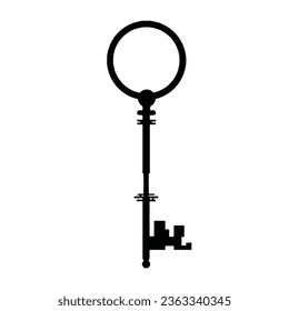 Technology door key silhouette, symbol, vector