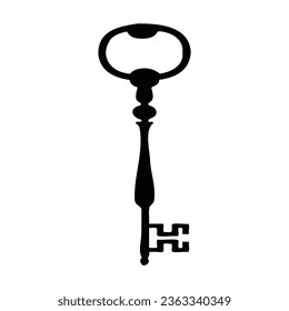 Technologie-Türschlüssel Silhouette, Symbol, Vektorgrafik