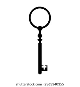 Technology door key silhouette, symbol, vector
