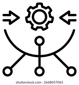 Technology Driven Integration Icon Line Vector Illustration