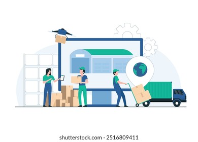 Technology Driven Warehouse Operations for Inventory Control. ilustração. Ilustração