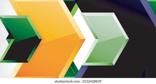 Tecnologia de seta dinâmica geométrica de fundo. Ilustração vetorial para papel de parede, banner, plano de fundo, cartão, ilustração de livro, página inicial