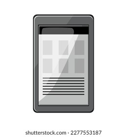Technologie-e-Book-Reader-Cartoon. technologisches e-Book-Lesegerät. einzelne Vektorgrafik-Vektorgrafik