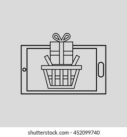 technology e-commerce buy online isolated, vector illustration eps10