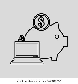 technology e-commerce buy online isolated, vector illustration eps10