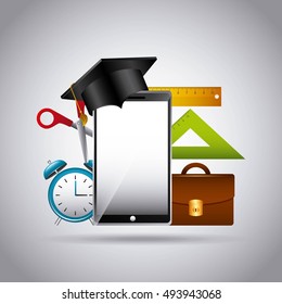 technology and education supplies vector illustration design