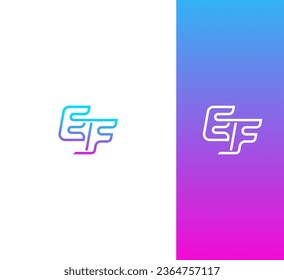 Technology EF, FE letter logo design template elements. Modern abstract digital alphabet letter logo