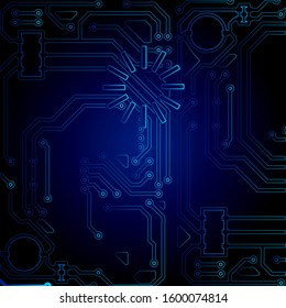 The technology electronic dark blue background wallpaper for 2020
