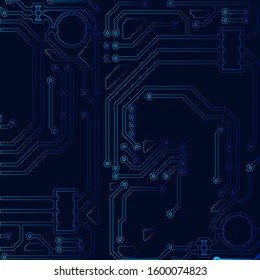 The technology electronic dark blue background wallpaper for 2020