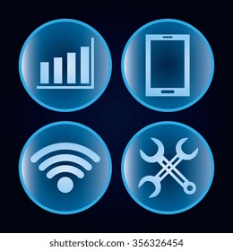 Technology and electronic devices graphic design, vector illustration