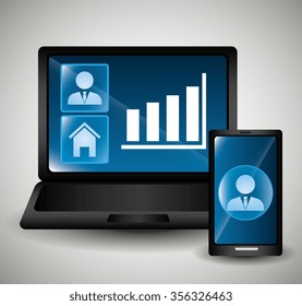 Technology and electronic devices graphic design, vector illustration